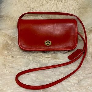 Vintage Coach Dinky Crossbody Bag Red